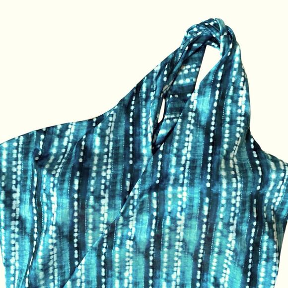 Garnet Hill Riveria Green Asymetrical One Piece Swimsuit NWOTS size 14 - Picture 2 of 6